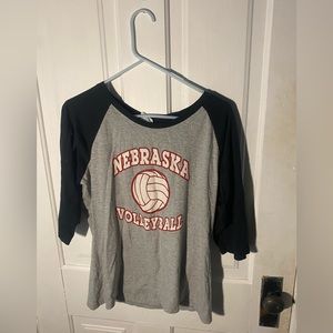 Nebraska volleyball, 3 quarter length T, medium, lightly used, NO stains